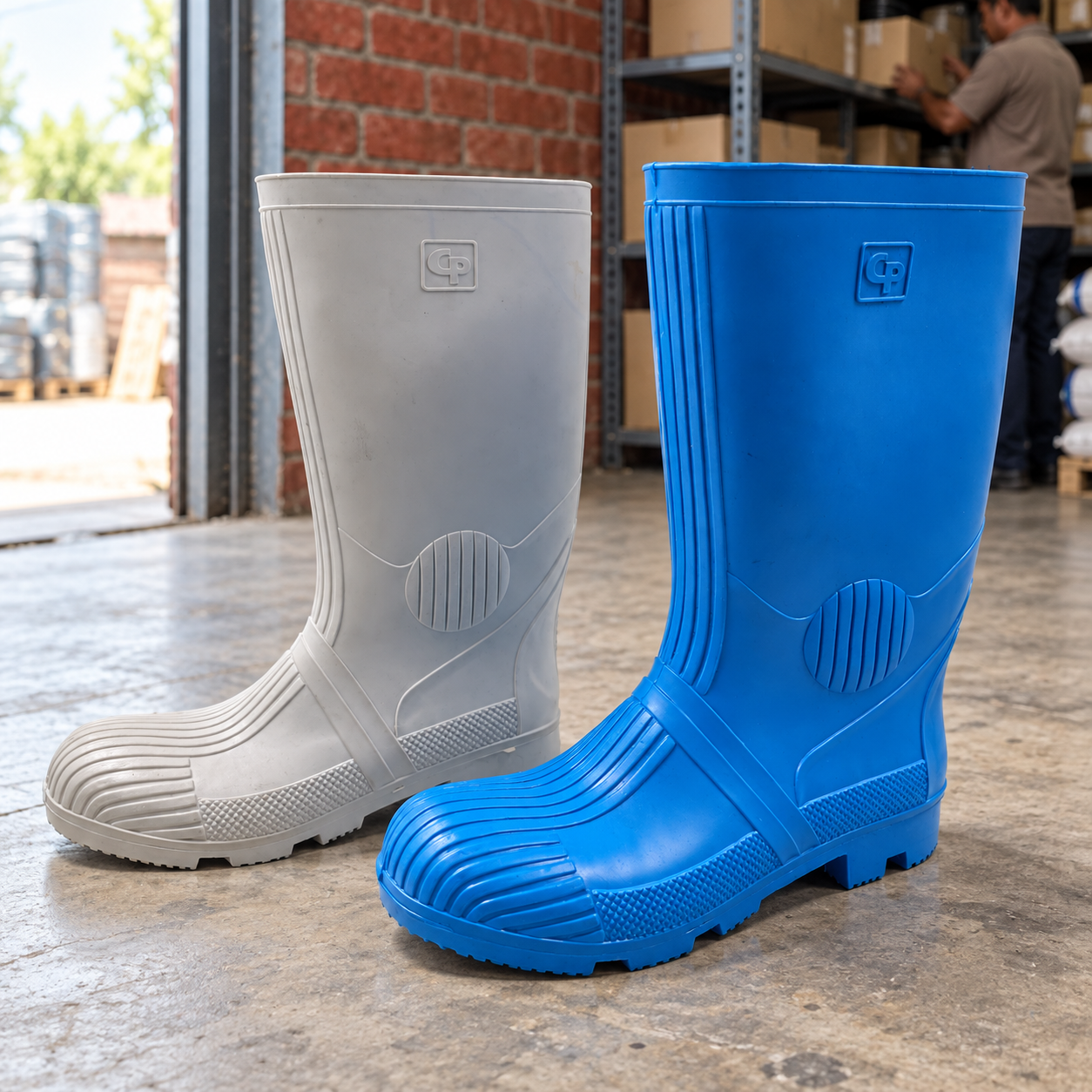 CP Men’s Industrial Gumboots – Tall Pull-On Work Boots for Farming & Outdoor Use