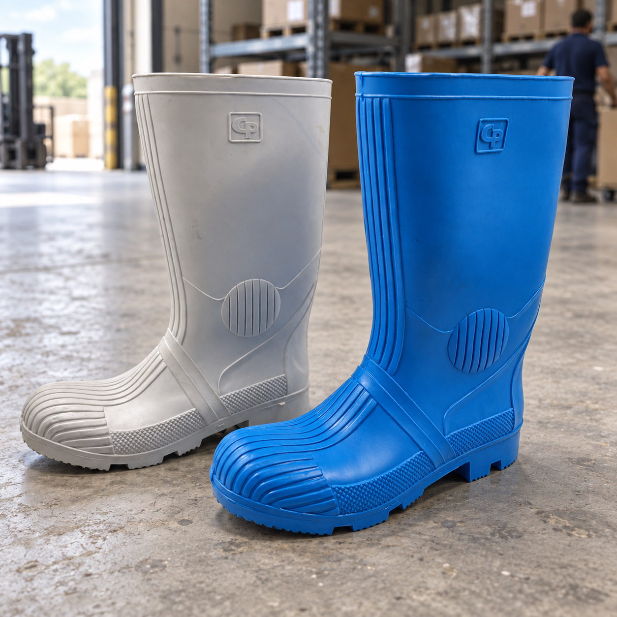 CP Men’s Industrial Gumboots – Tall Pull-On Work Boots for Farming & Outdoor Use