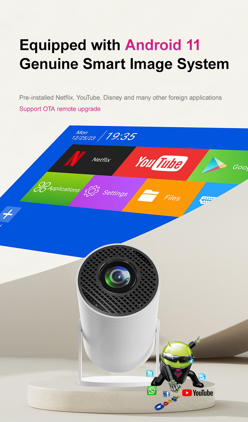 Mini Portable Home Projector with Built‑in Support 1080P HD Small Movie Projector for Home Entertainment & Outdoor Use