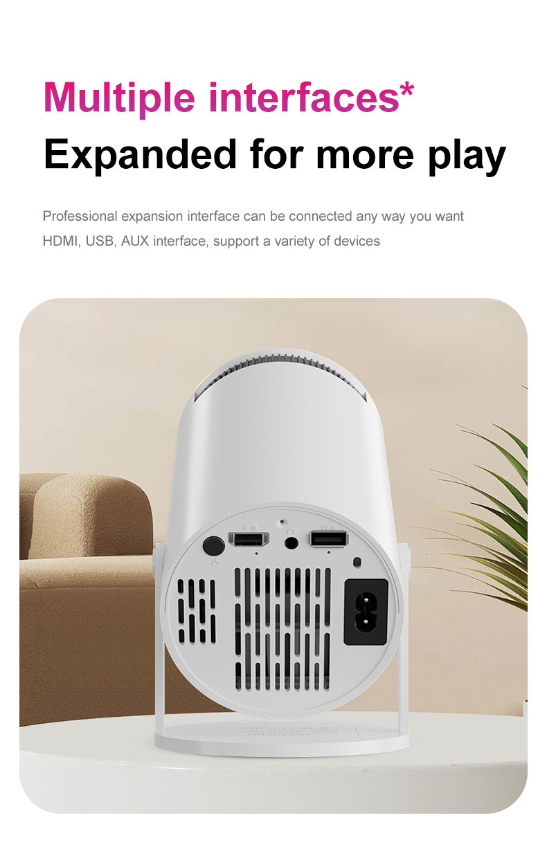 Mini Portable Home Projector with Built‑in Support 1080P HD Small Movie Projector for Home Entertainment & Outdoor Use