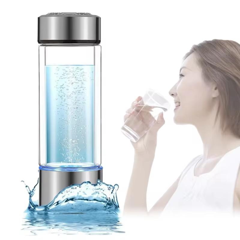 Portable Hydrogen‑rich Water Bottle USB Rechargeable Glass Water Cup for Home Outdoor Hydrogen Water Making Drinkware