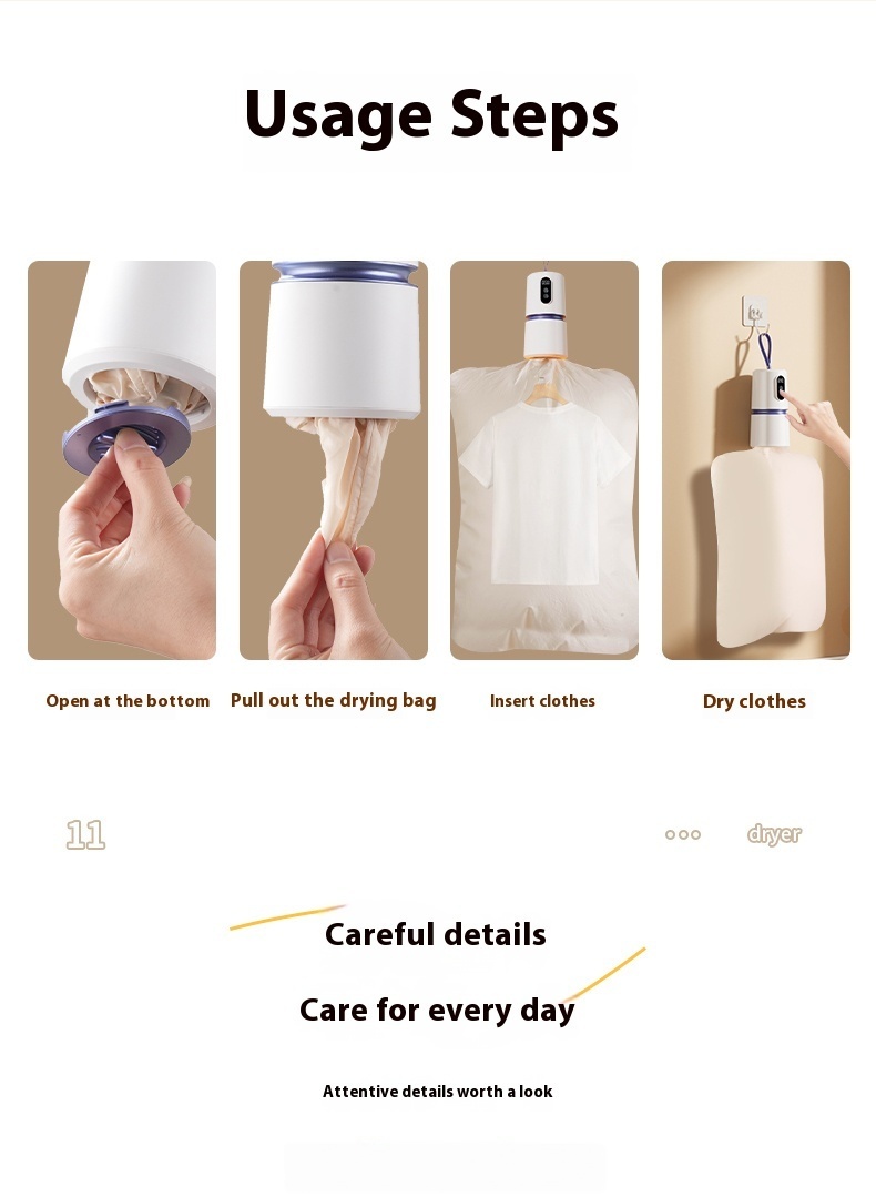Portable Folding Clothes Dryer, Mini Electric Garment Drying Machine for Home, Travel, Dorm and Baby Clothing