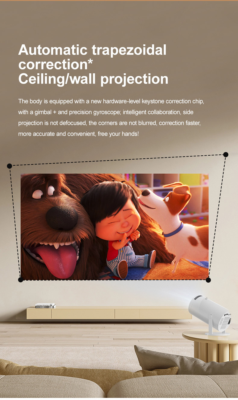 Mini Portable Home Projector with Built‑in Support 1080P HD Small Movie Projector for Home Entertainment & Outdoor Use
