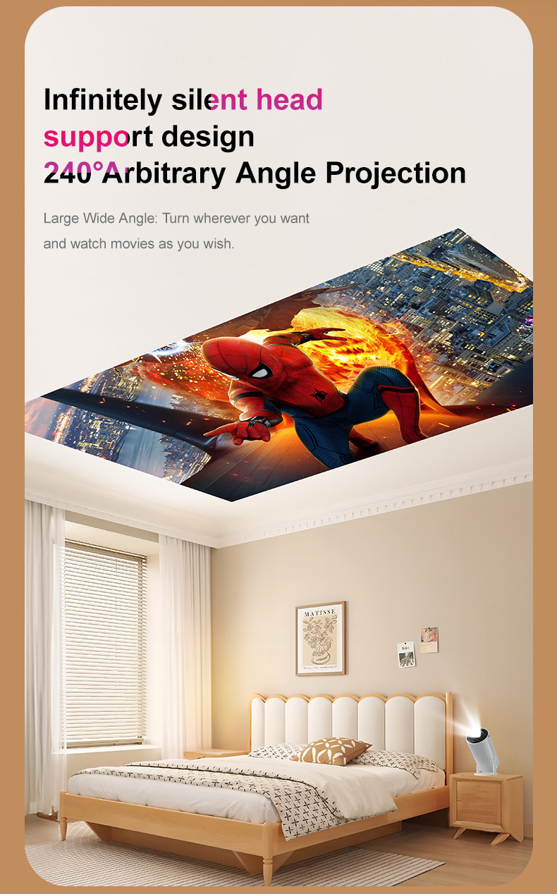 Mini Portable Home Projector with Built‑in Support 1080P HD Small Movie Projector for Home Entertainment & Outdoor Use