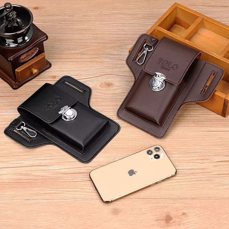 Universal Cell Phone Pouch PU Leather Multi Function Belt Holster Case with Belt Loop Hook Universal Mobile Bags for iPhone