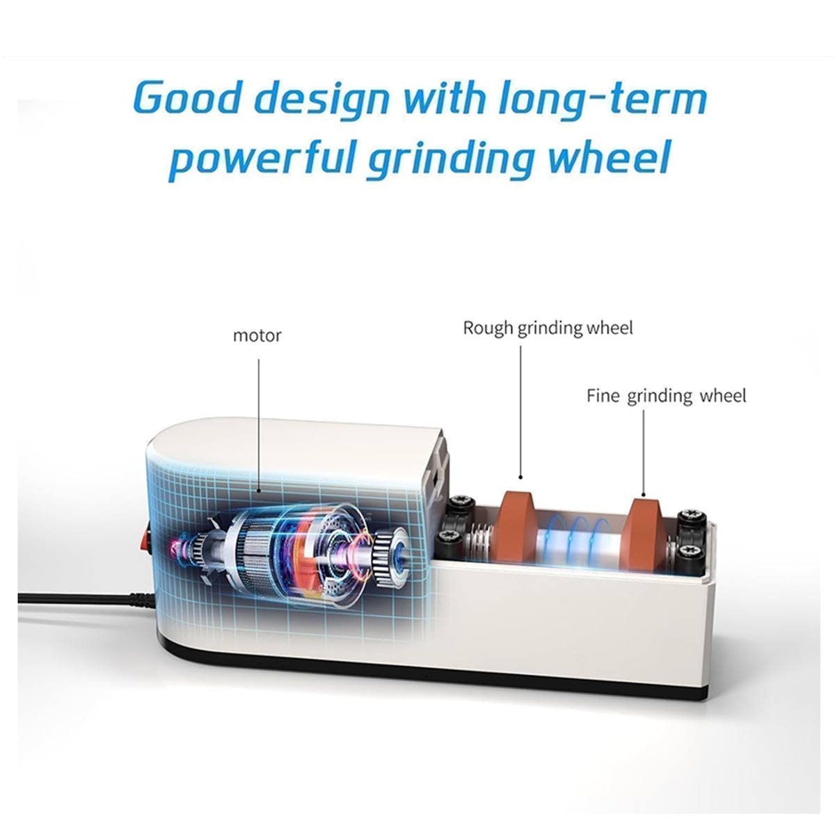 Electric Knife Sharpener, Household Multifunctional Automatic Sharpener, Fast Sharpening Tool for Kitchen Knives & Scissors
