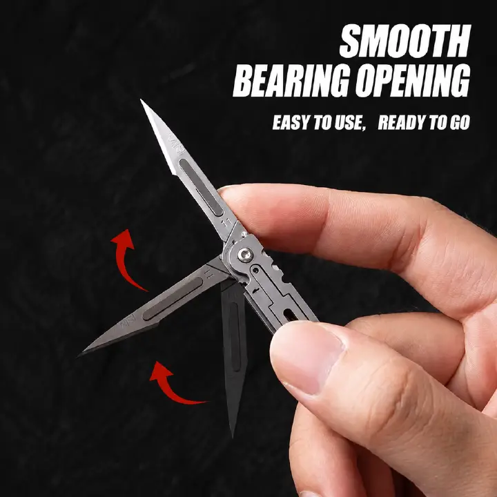 Stainless Steel Folding Utility Knife, QuickOpen Sharp Scalpel, Portable Unboxing Cutter