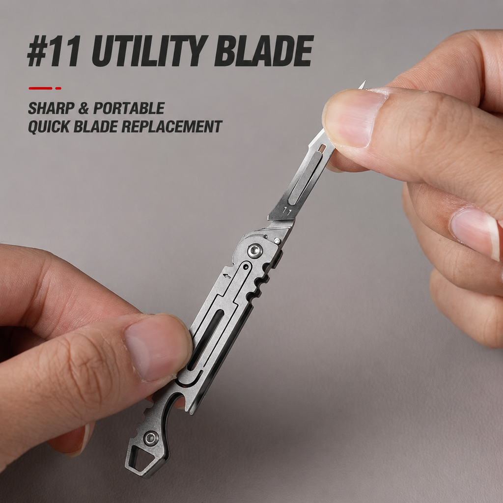 Stainless Steel Folding Utility Knife, QuickOpen Sharp Scalpel, Portable Unboxing Cutter