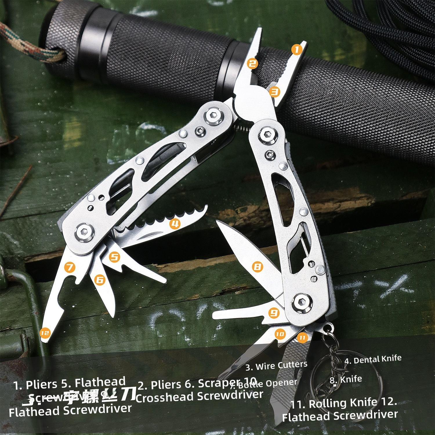 Multifunctional Folding Pliers Portable Combo Tool Kit for Home Gifts Camping Travel Car Outdoor Accessories