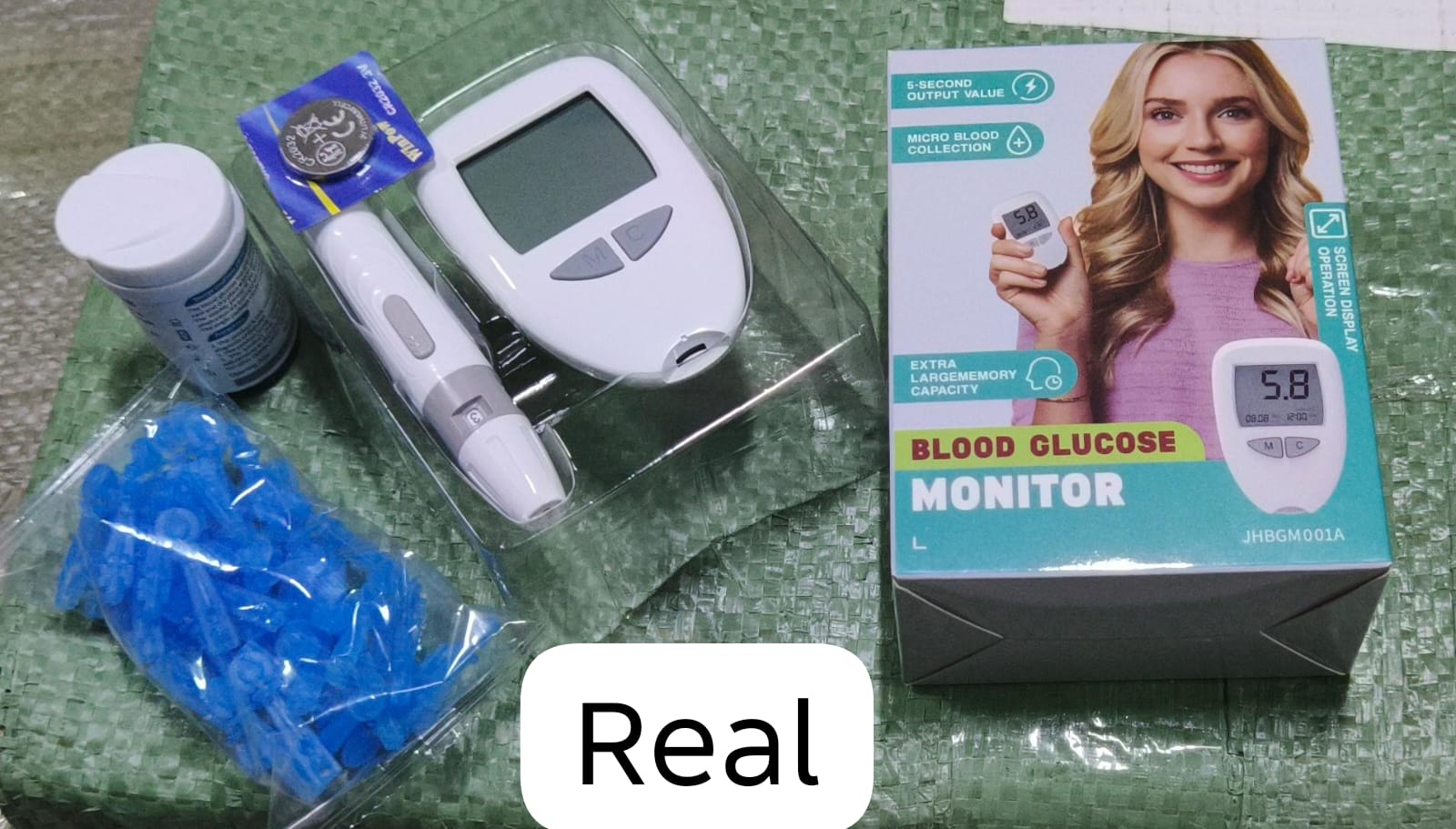 Blood Glucose Monitor Glucometer Blood Sugar Diabetes Tester Kit + 50 pcs Test Strips + 100pcs Lancets Needles