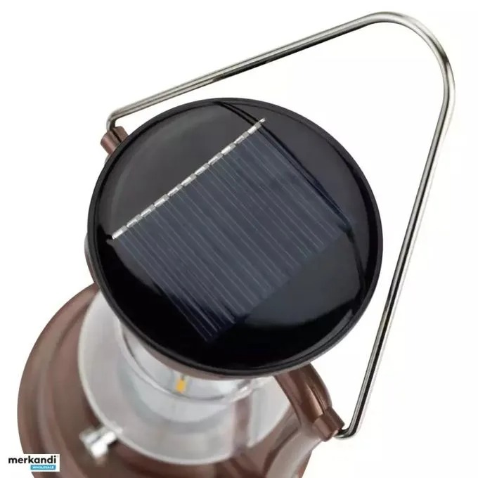 Retro Solar Latern Camping Light Rechargeable Solar Hand Crank DC Charging Hanging Lamp