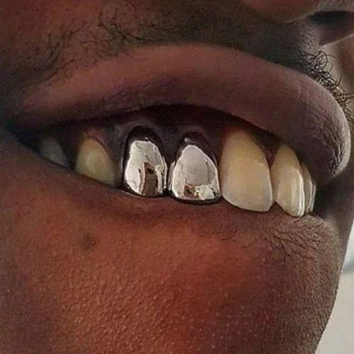 Silver Tooth Cap Gold Trendy Rock Rapper Hip Hop Grillz Caps Mold Top & Bottom Grill Body Jewelry Single Teeth