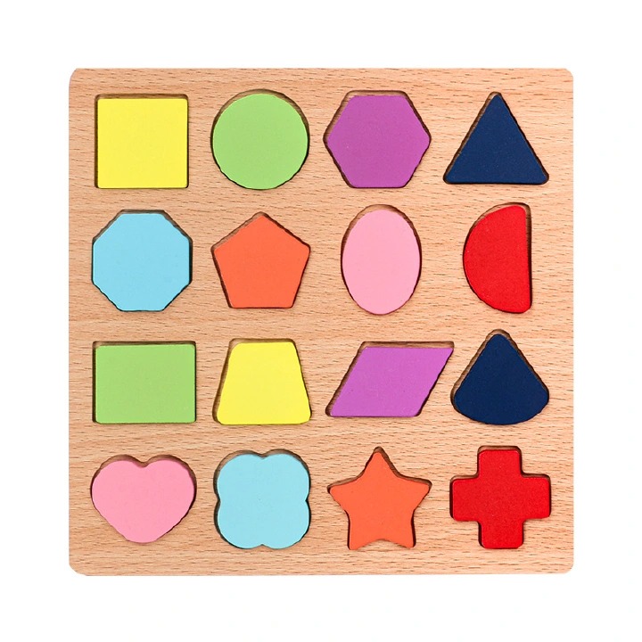 Wooden Digital Letter Geometric Figure Building Block Hand Grab Board Toy Children's English Early Education Jigsaw Puzzle