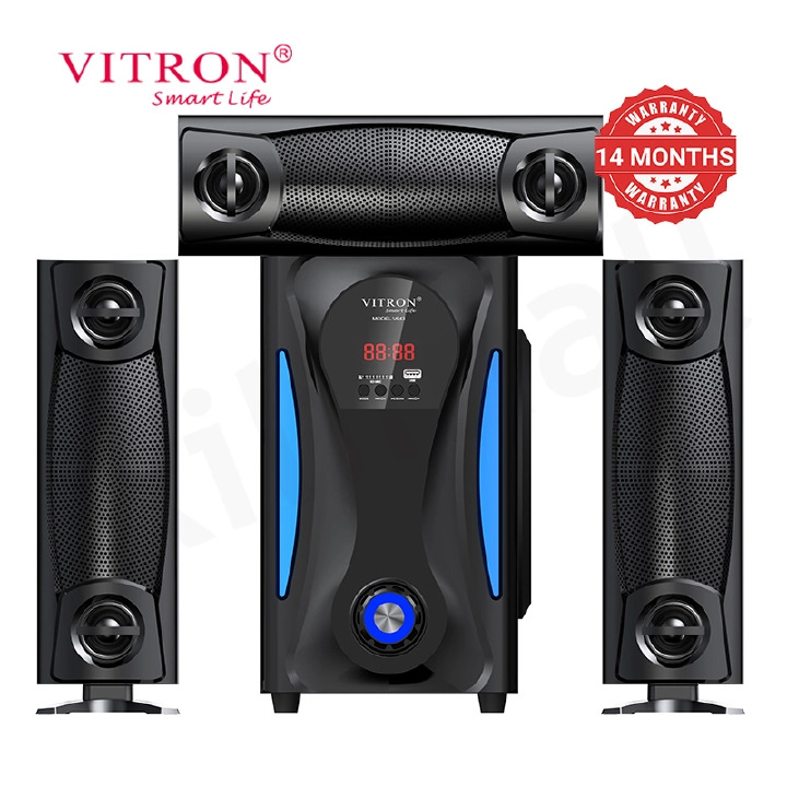 Vitron 3.1CH V643 X-Bass Home Theatre System with Remote Control V643 Bluetooth Woofer Speaker System Subwoofer Home Audilo System USB SD MP3 FM Radio 10000W