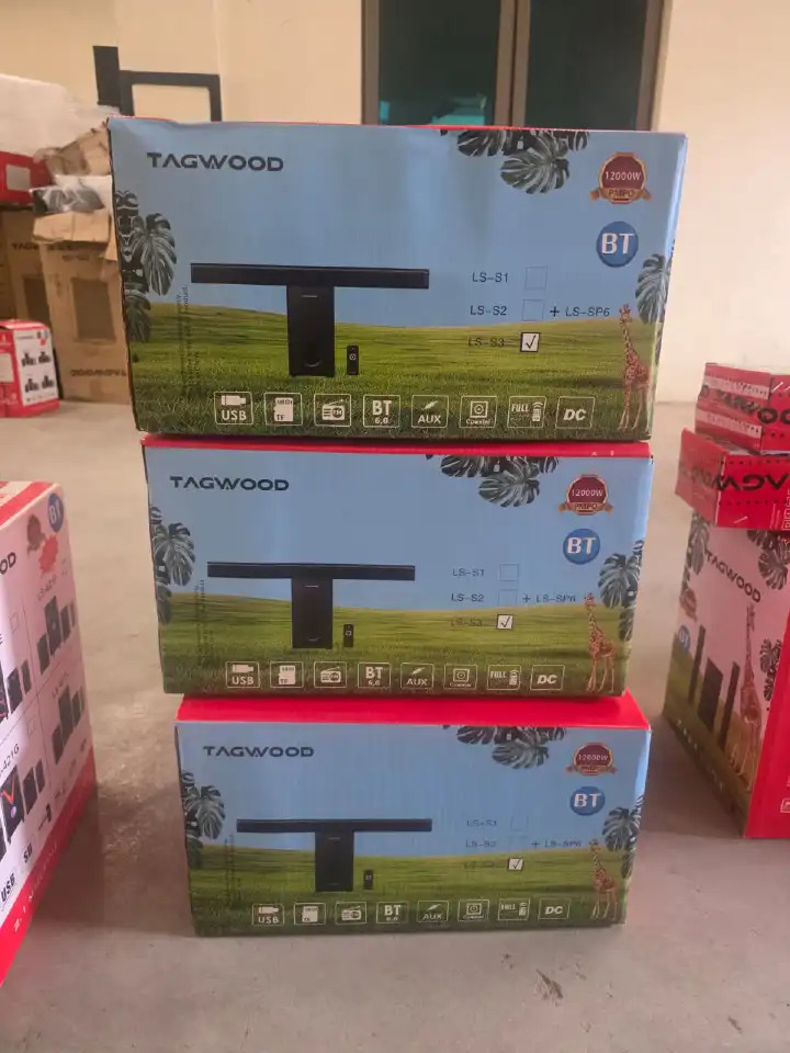 Tagwood 12000W 2.1CH Multimedia Bluetooth Woofer Speaker System Subwoofer Soundbar BT 6.0 /USB/SD/FM AC/DC System Soundbar with Remote Control S3 Speaker bass