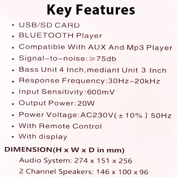 TAGWOOD LS 421L 2.1CH 8500W WOOFER Home Audio SPEAKER BLUETOOTH/FM/SB/USB Subwoofer Speaker System