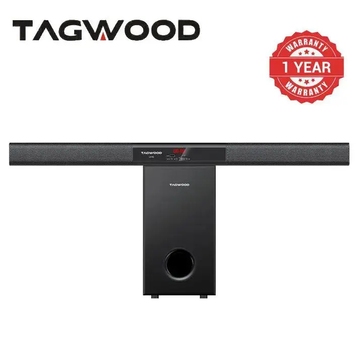 Tagwood 12000W 2.1CH Multimedia Bluetooth Woofer Speaker System Subwoofer Soundbar Sound Bar BT/USB/SD/FM Subwoofer Home Audilo System Soundbar with Remote Control S2 Speaker bass
