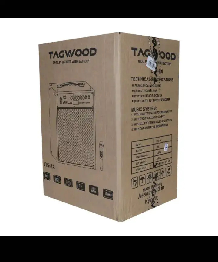 Tagwood LTS-8A Trolley Speaker Porteable Portable Speaker Subwoofer Outdoor Speaker ,Bluetooth,Free Wireless Microphone a Built in Battery Woofer Woofer