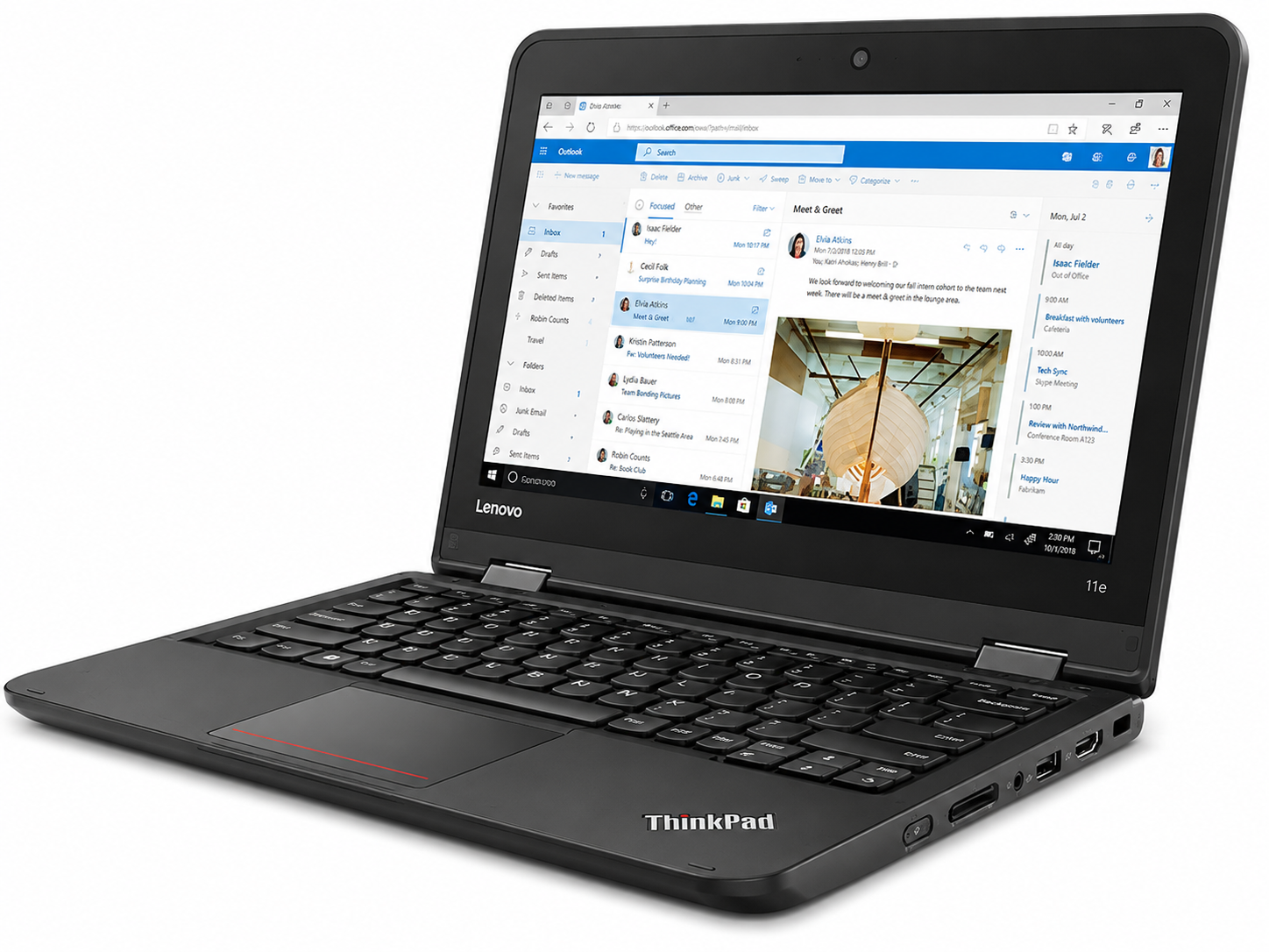 Bonus Free Mouse | Lenovo ThinkPad 11E, Non- Touch, Intel Celeron, 4 GB RAM, 128 GB SSD, 11.6" Display - Black
