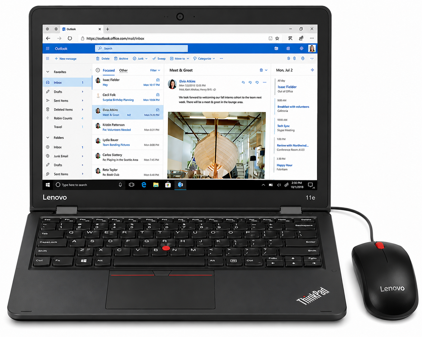 Bonus Free Mouse | Lenovo ThinkPad 11E, Non- Touch, Intel Celeron, 4 GB RAM, 128 GB SSD, 11.6" Display - Black