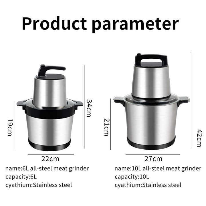 Meat Max Electric Meat Grinder Food Chopper SUS 304 Stainless Steel Heavy Duty Meat Mincer Vegetable Cutter Multifunctional Kitchen Processor with Sharp Blades Powerful Motor Easy Clean Large Capacity