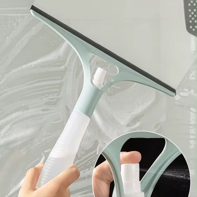 2 in 1 Double-Sided Window & Glass Cleaner with Built-in Water Sprayer & Edge Scraper .