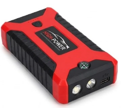 Multi-Function Car Jump Starter & Portable Power Bank Kit with Air Compressor Tyre Inflator and LED Torch (10-Piece Emergency Kit)