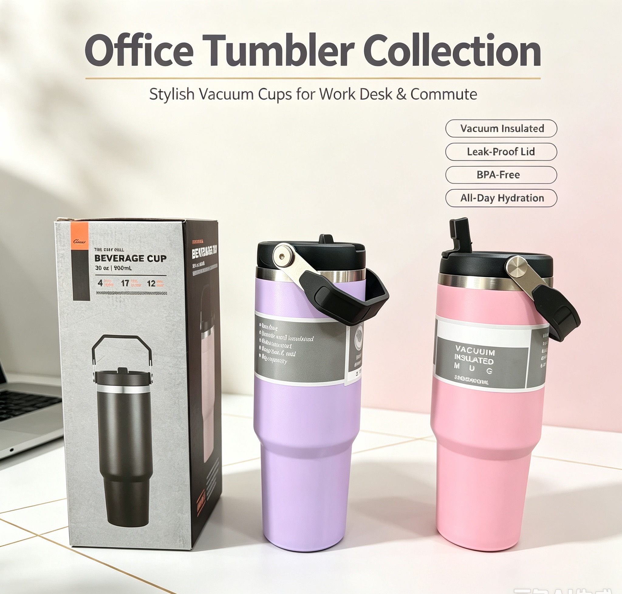 900ML Stainless Steel Car Cup 3-in-1 Set Introduction with 2 plastic water bottle Premium Quality Stainless Steel
Heat Resistant Durable & Impact Resistant Minimalist Office Design Perfect for Travel