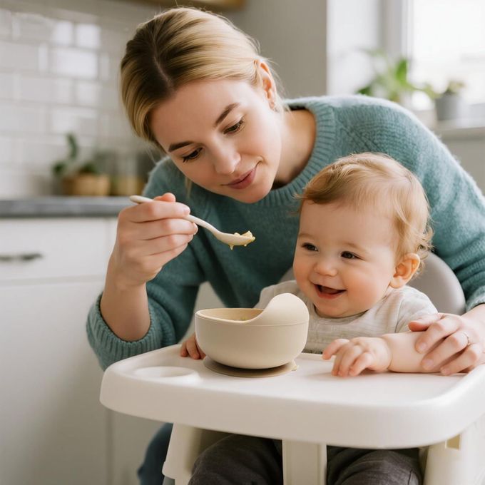 6PCS Silicone Baby Feeding Set Baby Led Weaning Supplies Includes Suction Bowls and Divided Plates Adjustable Bib Baby Utensils Spoons and Forks Cup Baby Feeding Essentials