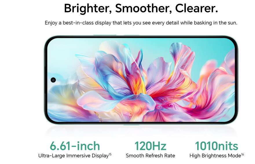 HONOR X6C 6.61" 6GB RAM + 128GB 4G, 120Hz Display, 50MP AI Camera, 5300mAh Battery, 35W SuperCharge, Dual SIM – Midnight Black