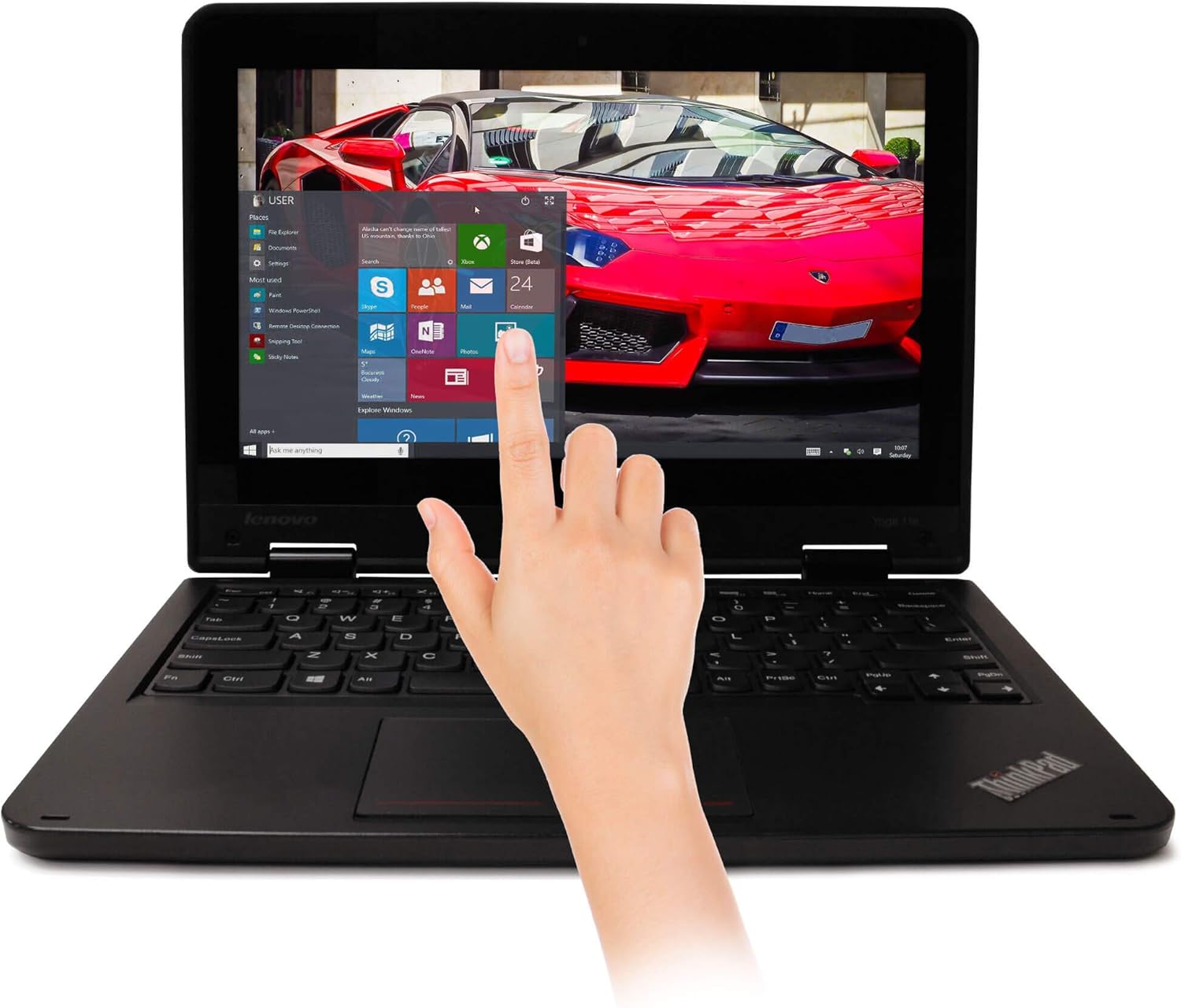 Limited Time Offer Lenovo Think pad Yoga 11e X360 Core i3 6th Gen 8GB RAM 128GB SSD Refurbished Laptop Touchscreen 11.6 Inch Screen Size Windows 10 Microsoft Office Installed Black Color