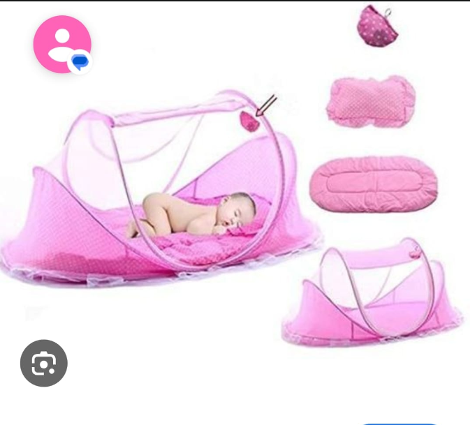Baby zip closer mosquito net✨ Strong and durable ◼️with a mattress  Pillow and   Ringer
