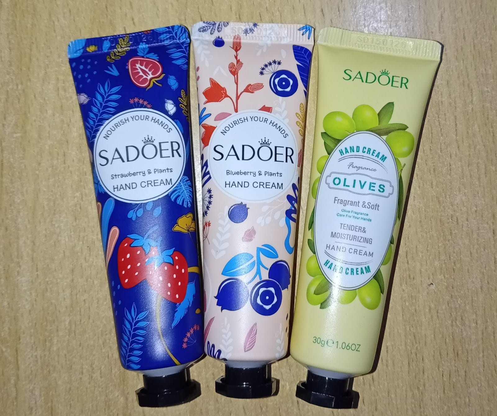 Sadoer 3 in 1 hand cream set- Strawberry,Blueberry & Olive scent