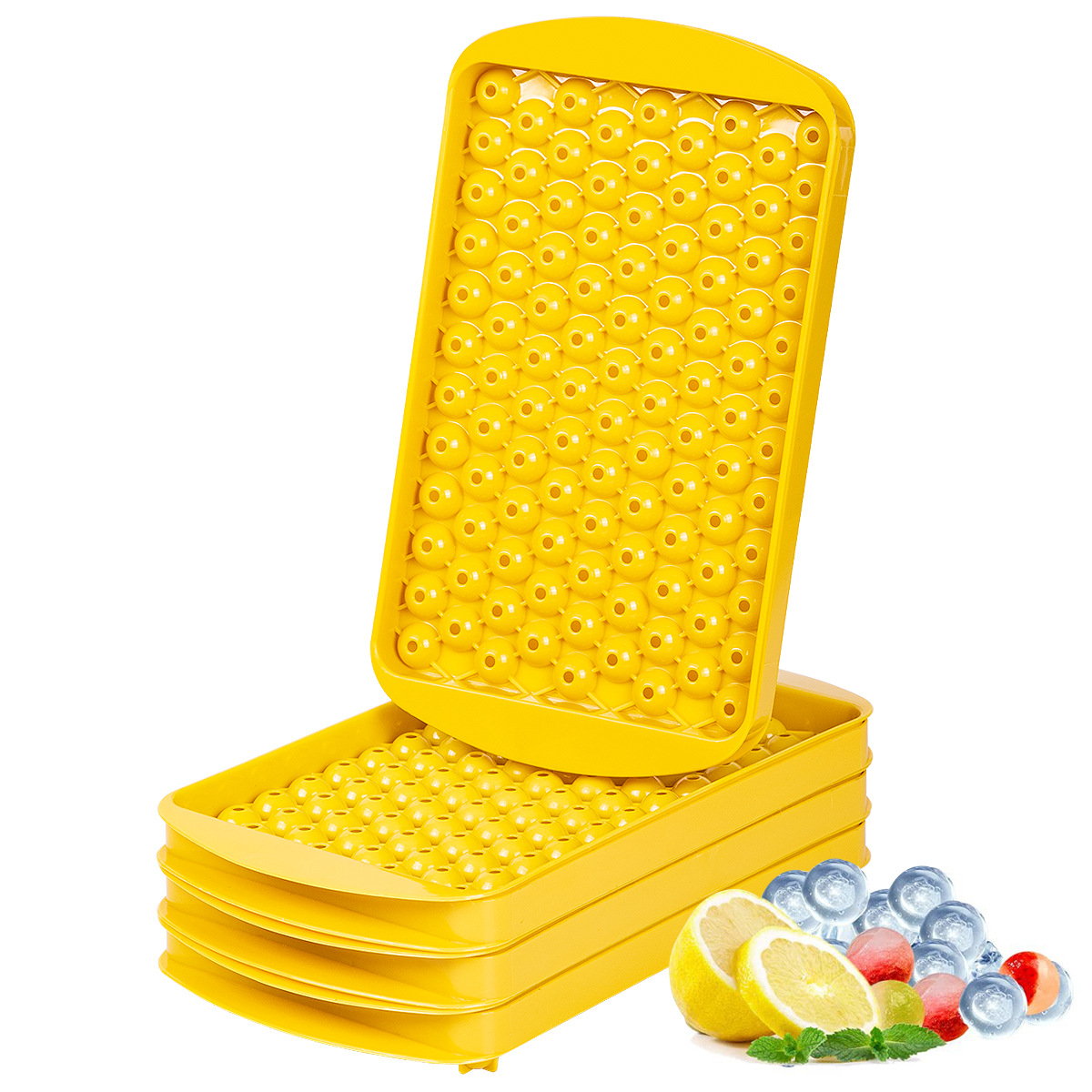 104 Grid Mini Round Ice Cube Tray Mold with Lid – BPA-Free Food Grade Ice Maker for Easy Filling, Freezing & Release, Compact Kitchen Freezer Storage for Drinks, Cocktails & Everyday Use