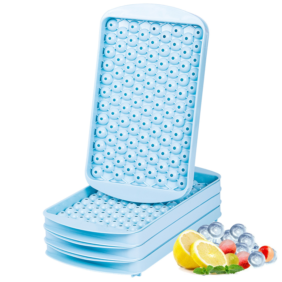 104 Grid Mini Round Ice Cube Tray Mold with Lid – BPA-Free Food Grade Ice Maker for Easy Filling, Freezing & Release, Compact Kitchen Freezer Storage for Drinks, Cocktails & Everyday Use