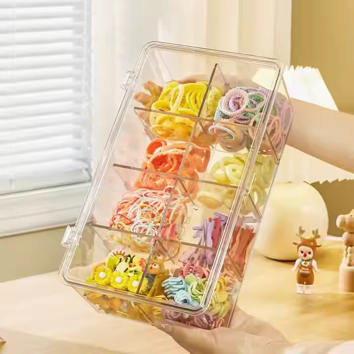 8-Slot Tea Bag & Coffee Organizer Container – Multipurpose Storage Box with Removable Dividers for Tea Bags, Coffee, Sugar Sachets, Sweeteners and Kitchen Countertop Organization