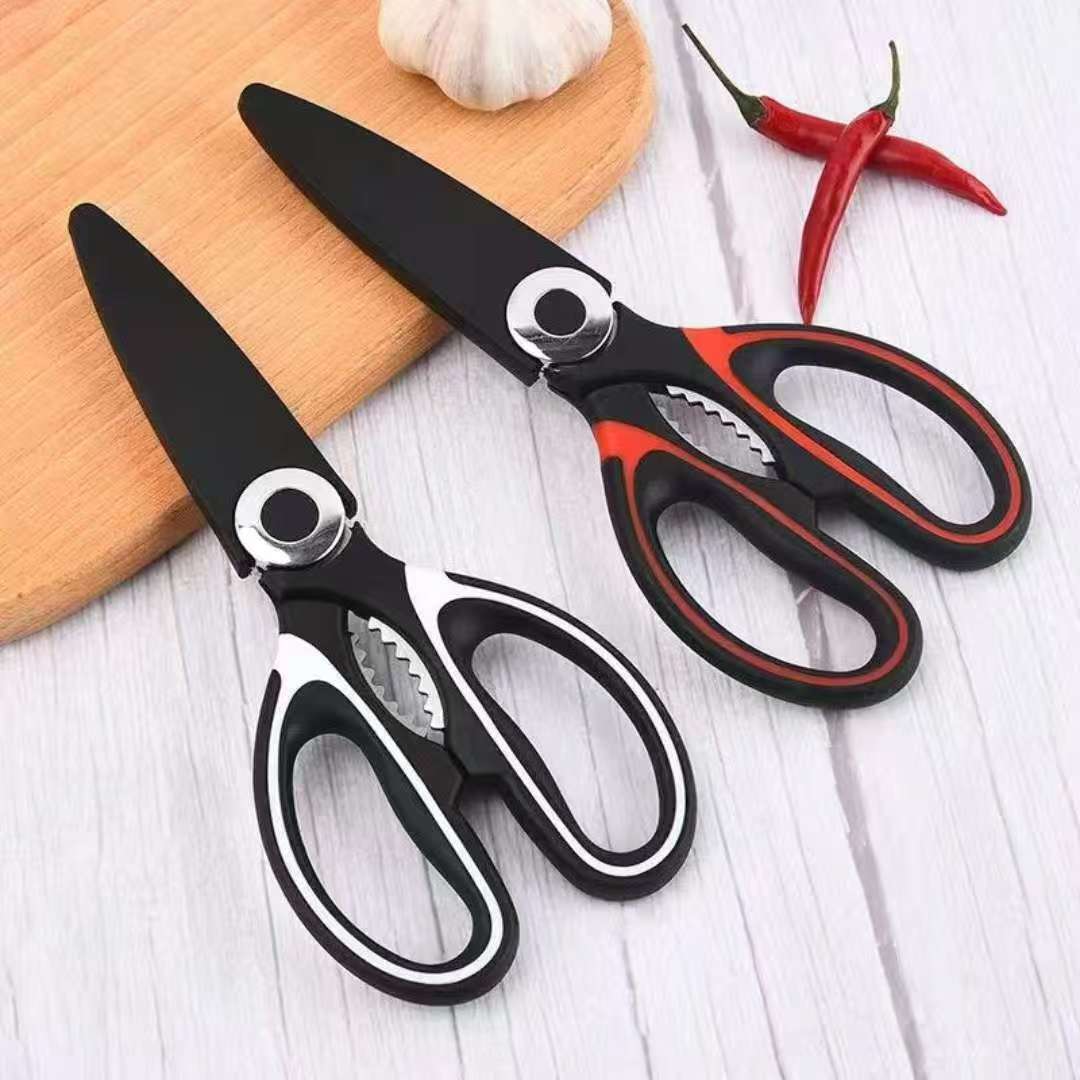 Kitchen Multipurpose Scissors – Stainless Steel Kitchen Shears with Protective Cover, Comfort Grip & Rust-Resistant Design for Chicken, Poultry, Fish, Meat, Herbs & General Kitchen Use
