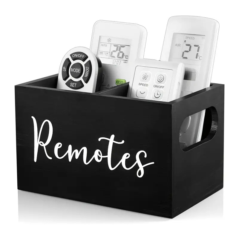 Remote Control Organizer Box – Stylish Multi-Compartment Storage Holder for TV, AC and Other Remote Controls, Compact Portable Space-Saving Desktop Organizer for Home, Office and Living Room