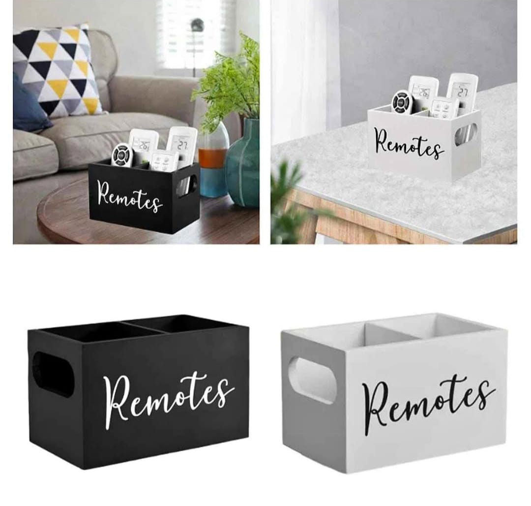 Remote Control Organizer Box – Stylish Multi-Compartment Storage Holder for TV, AC and Other Remote Controls, Compact Portable Space-Saving Desktop Organizer for Home, Office and Living Room