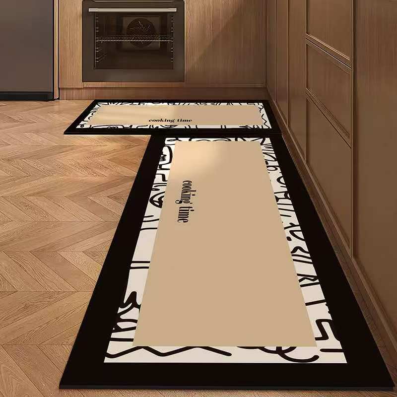 Rubber Bottom Anti-Slip Kitchen Mats 2PCS – Non-Slip Kitchen Floor Rugs for Sink, Cooking Area, Countertops, Home, Bathroom & Everyday Floor Protection and Comfort