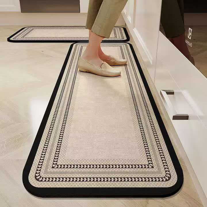 Rubber Bottom Anti-Slip Kitchen Mats 2PCS – Non-Slip Kitchen Floor Rugs for Sink, Cooking Area, Countertops, Home, Bathroom & Everyday Floor Protection and Comfort