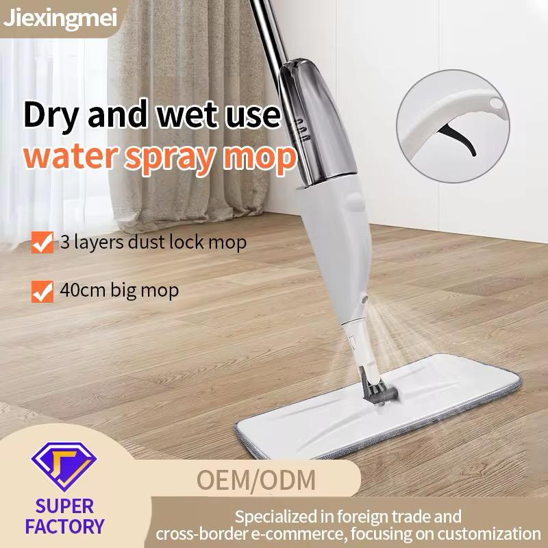Wet & Dry Water Spray Mop – Refillable Floor Cleaning Mop with Fine Fan-Shaped Mist, Wide Coverage and Lightweight Design for Efficient Cleaning of Tiles, Wood, Laminate and Other Floors