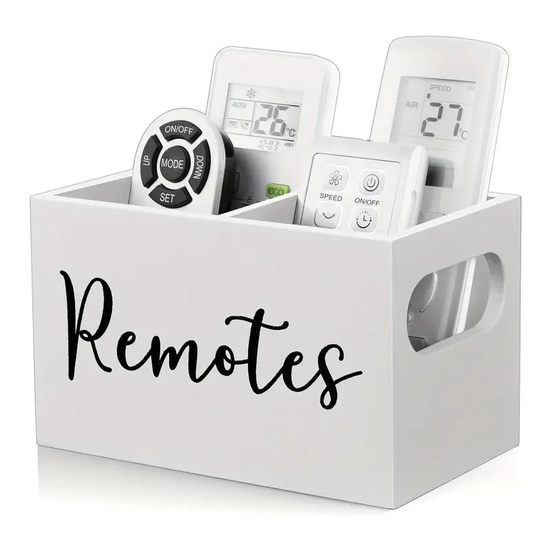 Remote Control Organizer Box – Stylish Multi-Compartment Storage Holder for TV, AC and Other Remote Controls, Compact Portable Space-Saving Desktop Organizer for Home, Office and Living Room