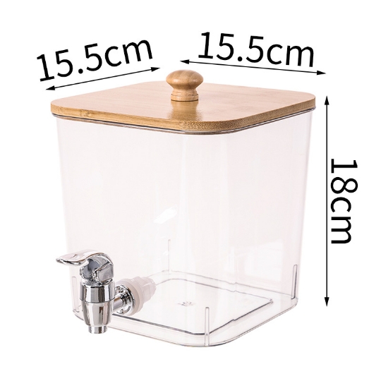 Acrylic Laundry Detergent Dispenser with Bamboo Lid & Tap – Large Capacity Reusable Storage Container with Easy-Flow Spigot for Laundry Detergent & Cleaning Products