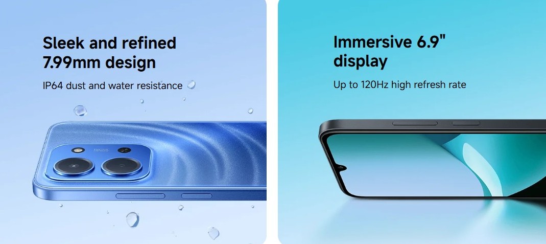 REDMI 15C 128GB/256GB Storage Up to 8(4+4)GB/12GB Ram 4GB+256GB & 8GB+256GB 6.9'' FHD Immersive Display 50MP Main Cam +8MP Front 6000mAh 33W Fast Charger Xiaomi Hyper OS Side Fingerprint Smartphones.
