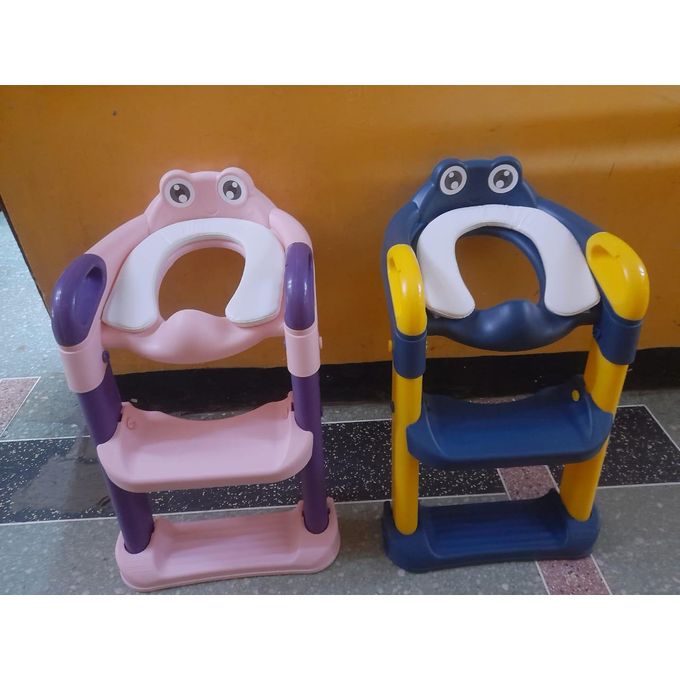 The New Improved Portable Kids Potty Trainer /Toilet Ladder  With a Cushion - Blue, Pink