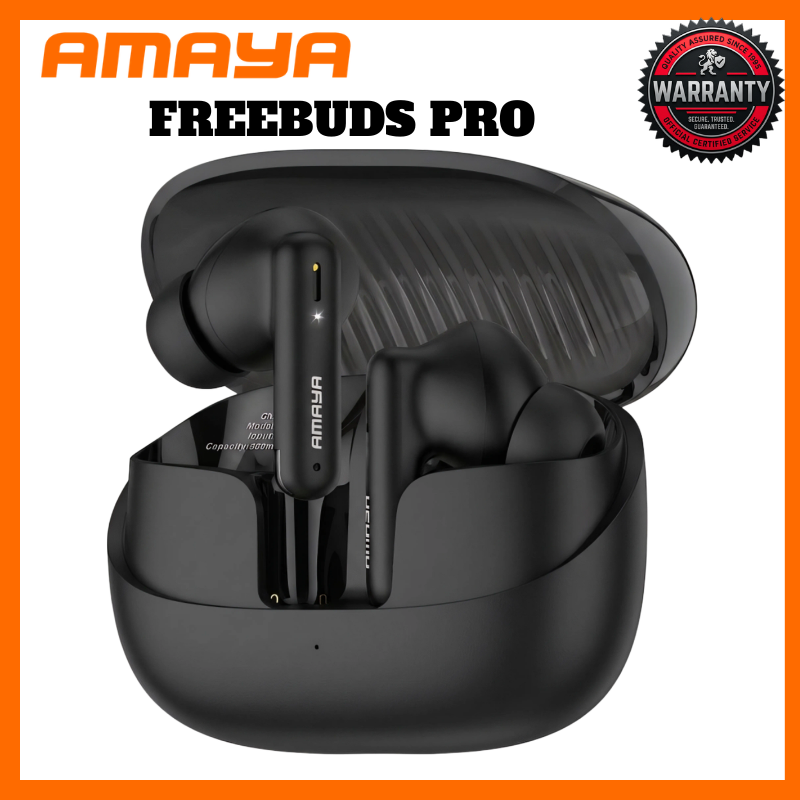 Amaya ATW-323 FreeBuds Pro Bluetooth 5.3 Earbuds - High Fidelity Wireless Earpods for All Smartphones & Tablets, 40H Playtime with Charging Case, ENC Mic for Clear Calls, Comfortable Fit Earphones