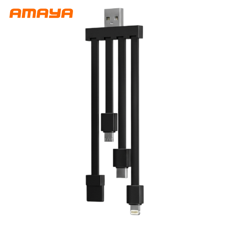 AMAYA 20,000mAh Powerbank with Multi-Cable Design & Smart LED Percentage Indicator, Heavy-Duty Power Bank for Android and iOS Smartphones, Built-in LED Camping Lantern for Emergency Lighting