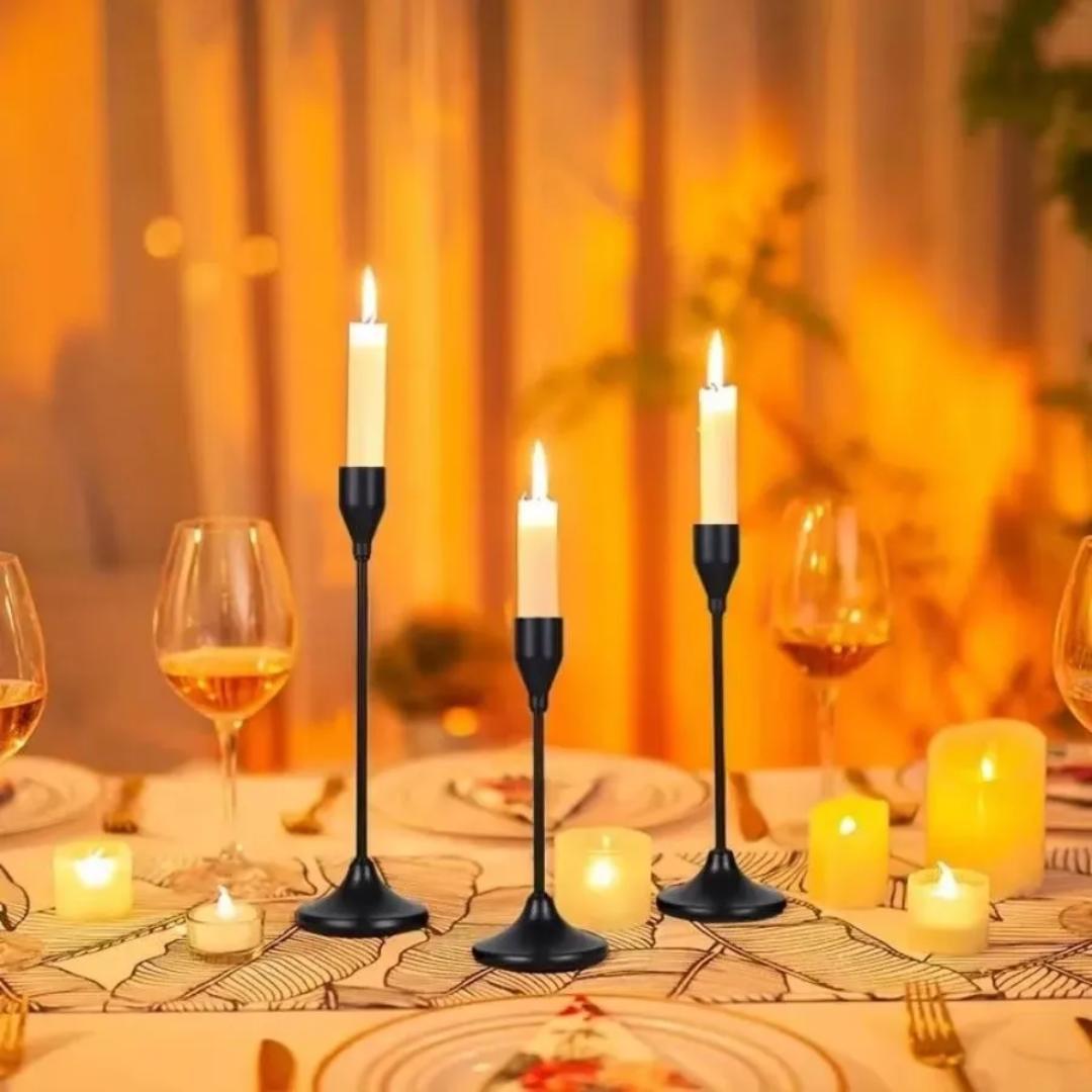 3 Pieces Decorative Candle Holder Set – Elegant Tabletop Candle Stands for Home, Wedding & Events. They have an elegant and decorative design