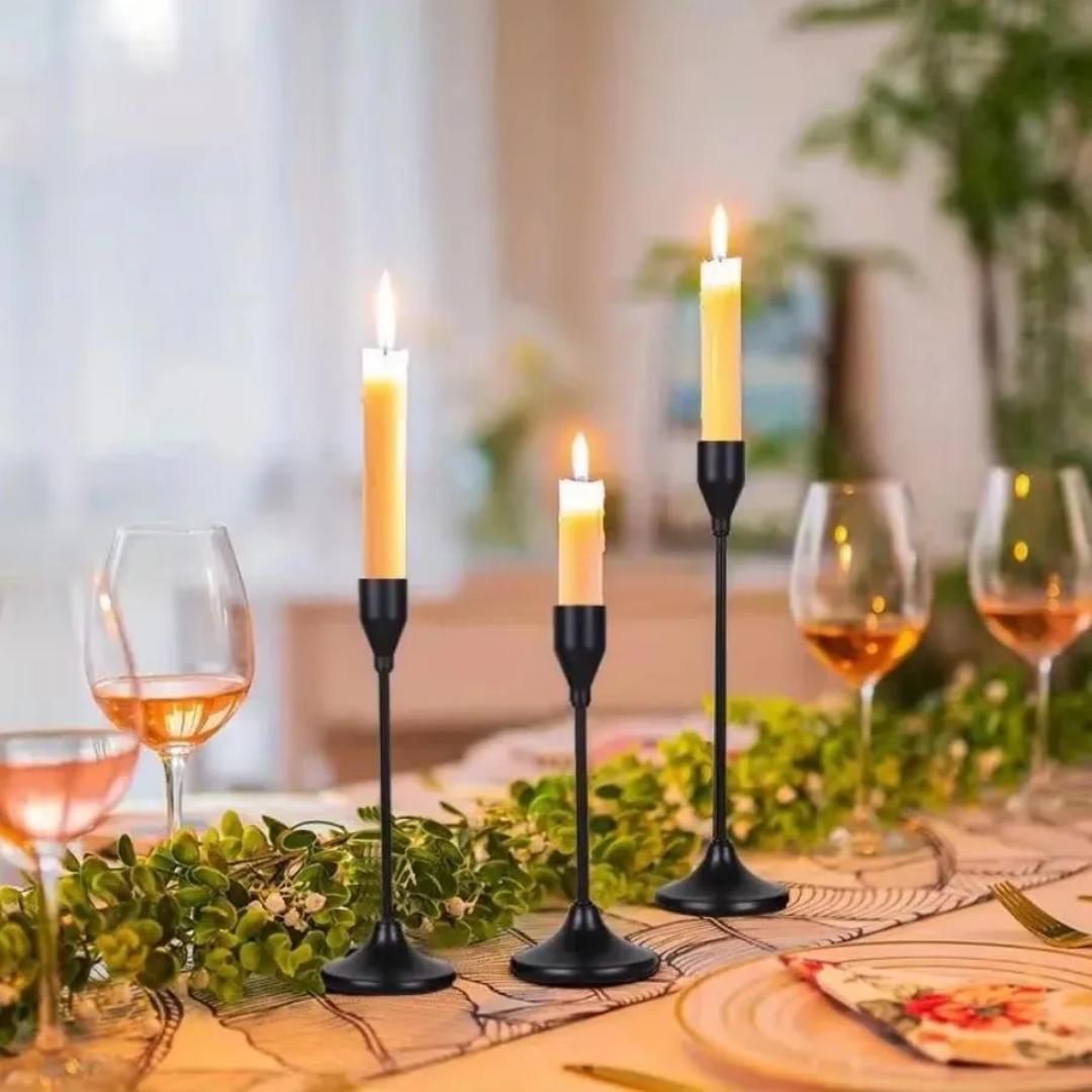 3 Pieces Decorative Candle Holder Set – Elegant Tabletop Candle Stands for Home, Wedding & Events. They have an elegant and decorative design